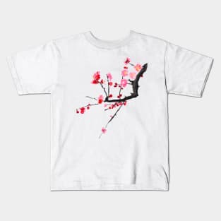 red plum flower Kids T-Shirt